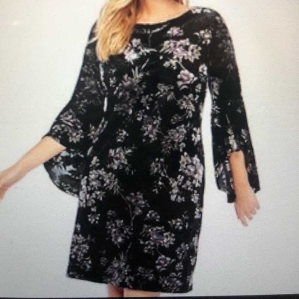 The Limited Black and Purple Floral Dress